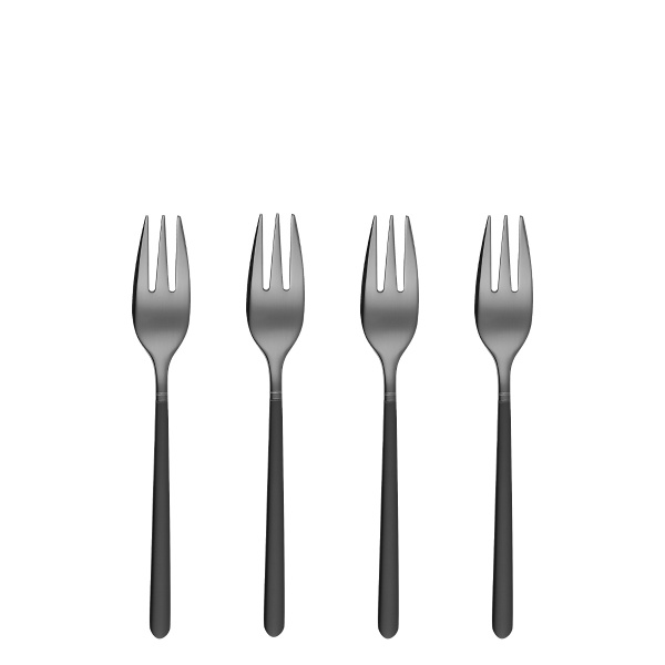 Set furculițe pentru desert 4 buc. - Porto PVD titan închis / negru sablat