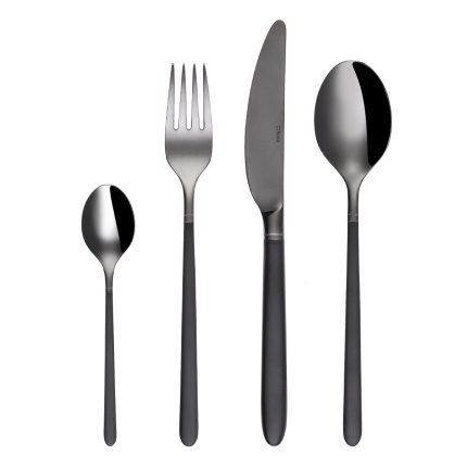 Set tacâmuri 16 buc. — Porto PVD titan închis / negru sablat