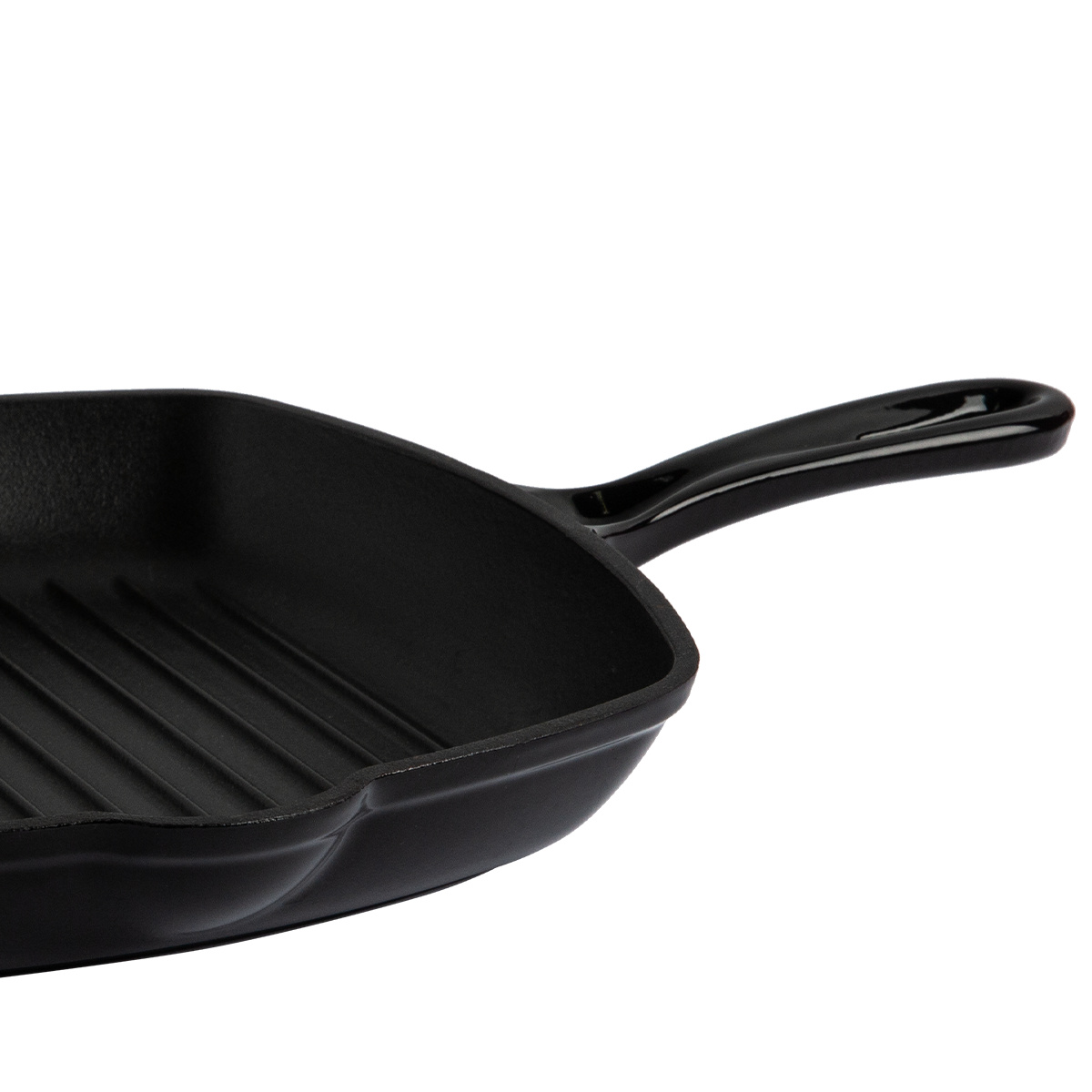 Tigaie grill din fontă emailată neagră, 27 x 27 cm - Jupiter Lunasol