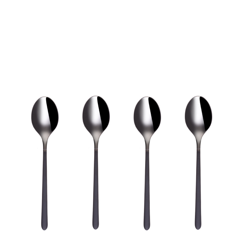 Set lingurițe de cafea 4 buc. - Porto PVD titan închis / negru sablat