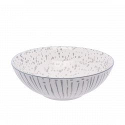 Bol pentru cereale alb / gri-deschis 17,8 cm - Basic
