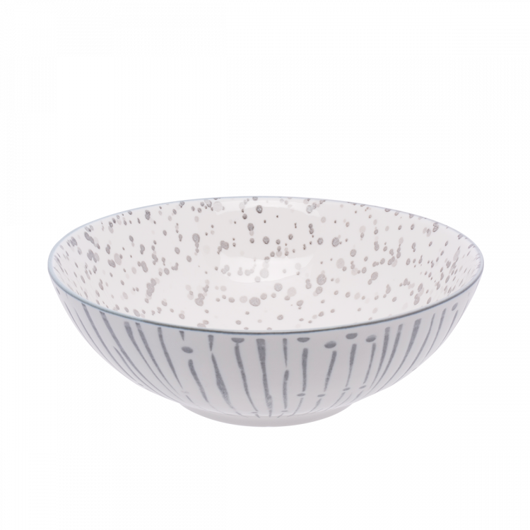 Bol pentru cereale alb / gri-deschis 17,8 cm - Basic