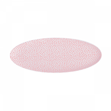 Farfurie ovală structurată skin / albă 33 x 13 cm - Flow