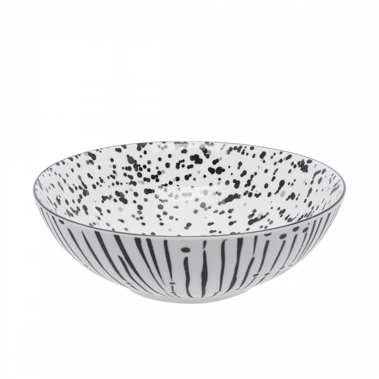 Bol pentru cereale alb / negru 17,8 cm - Basic
