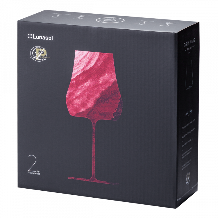 Pahare pentru vin roșu Bordeaux 530 ml set 2 buc - Green Wave Platinum Line