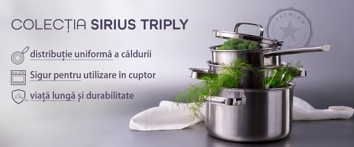 Sirius Triply: Oală de gătit durabilă și puternică, cu fund sandwich în 3 straturi
