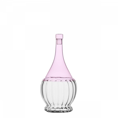 Sticlă cu capac roz/transparent 1,1 l