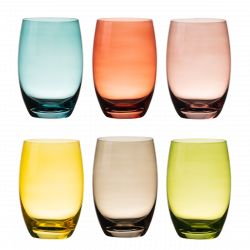 Pahare Tumbler colorate 460 ml, 6 bucăți - Optima Glas Lunasol