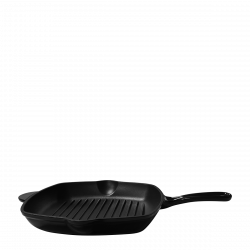 Tigaie grill din fontă emailată, neagră, 27 x 27 cm - Jupiter Lunasol