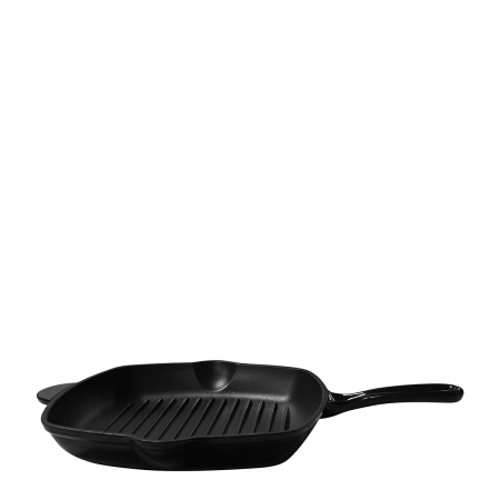 Tigaie grill din fontă emailată, neagră, 27 x 27 cm - Jupiter Lunasol