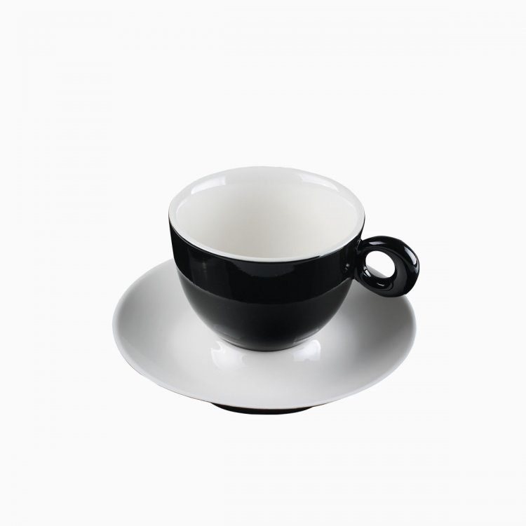 Farfurioară pentru cafea/ceai neagră 15 cm - RGB