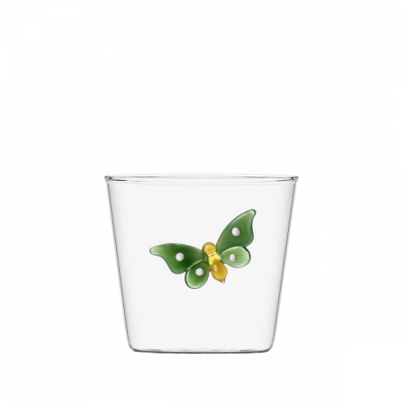 Pahar cu fluture verde 350 ml