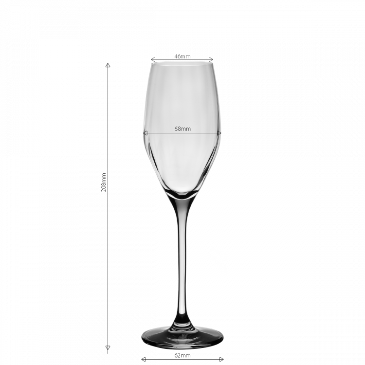 Pahare pentru șampanie 170 ml, 6 bucăți - Optima Line Glas Lunasol