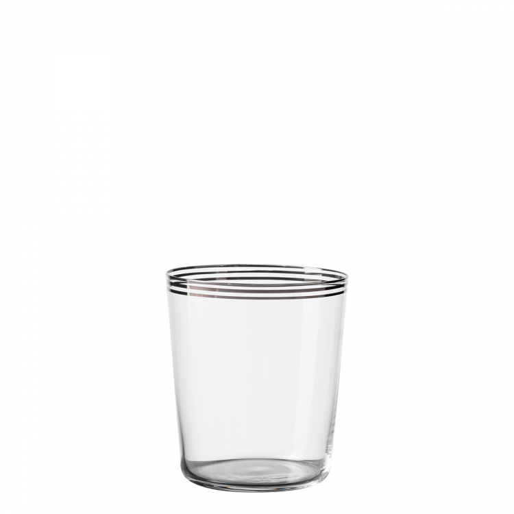 Pahare Tumbler cu trei dungi platinate de 440 ml set 6 buc - 21st Century Glas