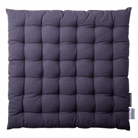 Pernă de scaun din bumbac gri închis, 40 x 40 x 4 cm - Basic Ambiente