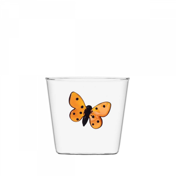 Pahar cu fluture portocaliu 350 ml
