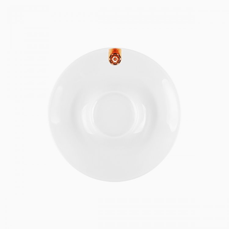 Farfurioară de cafea/ceai cu ornament maro 15 cm – Gaya RGB