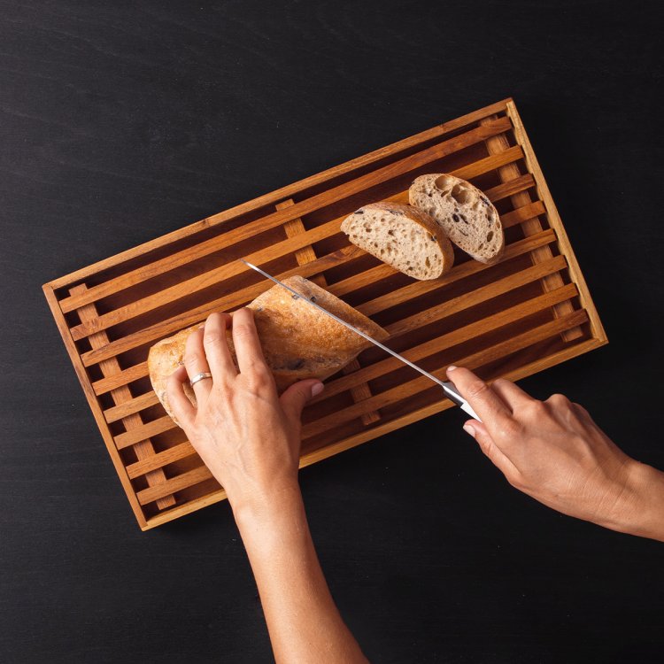 Tocător pentru pâine Teak 43 x 22,8 x 3,5 cm - GAYA Wooden