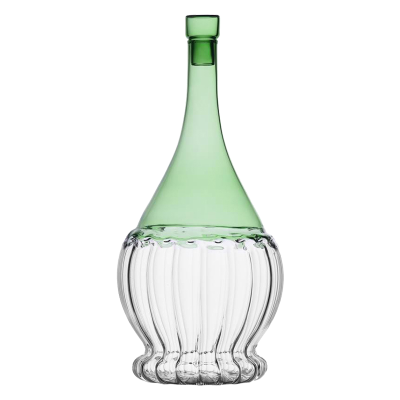 Sticlă cu capac verde/transparent